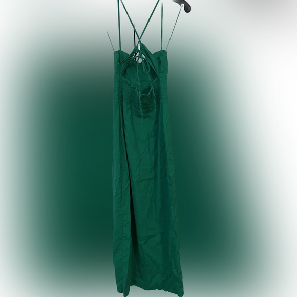 Zara Green Linen Maxi Dress - Picture 3 of 6